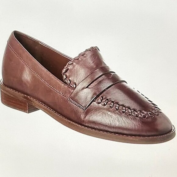 Schutz Lenon Leather Flat in Brown Size 11 - Picture 1 of 8